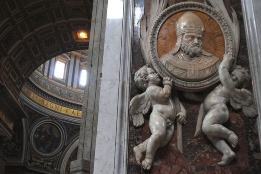 Detail inside of St. Peter's Basilica.