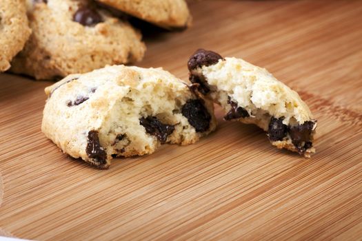 Fresh chocolate chip cookie directly out of the oven.