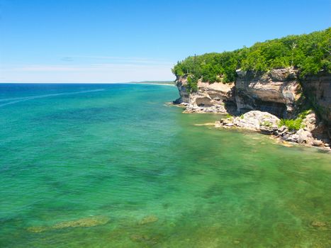 View of Lake Superior from Pictured Rocks National Lakeshore in Michigan.