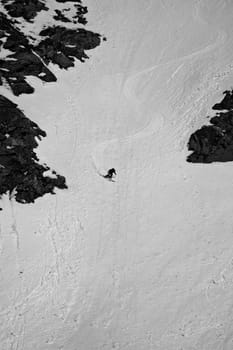 Freeride on Glacier in Summer, Caucasus Mountains, Elbrus, Adilsu june 2010