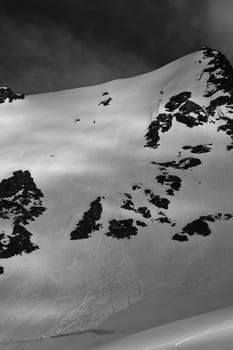 Glacier in Summer, Caucasus Mountains, Elbrus, Adilsu june 2010