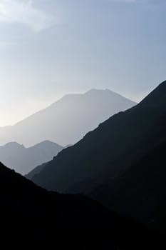 Sunset in Caucasus Mountains, Elbrus, Adilsu june 2010