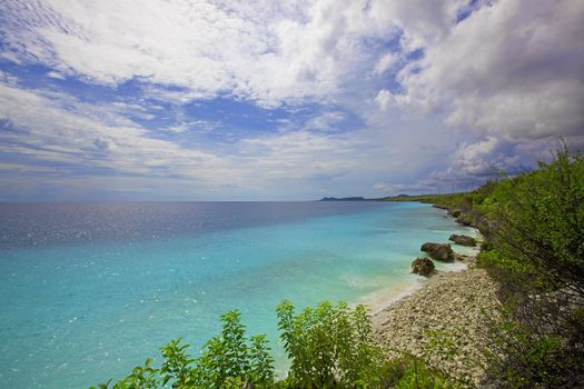 View over the beautiful coastline on Bonaire