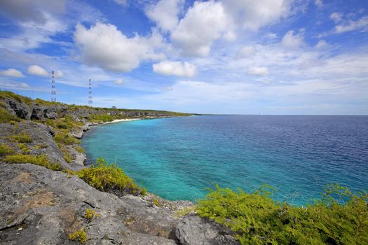 View over the beautiful coastline on Bonaire