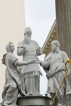 the famous monument showing the espousal of mary and joseph located in the first district of vienna