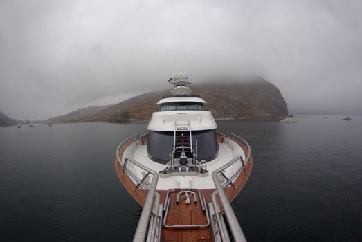 Mega Yacht at anchor in Santa Catalina