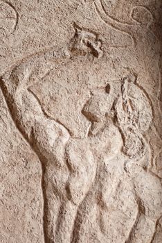 a fresco in the swedish city hall shownig a man carving in a wall