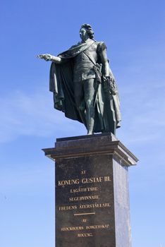a monument of king gusatf III in stockholm sweden