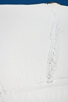 Avalanche track, Caucasus Mountains, Elbrus, Adilsu june 2010