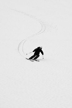 Freeriders on the slope, Caucasus, Elbrus, summer 2010