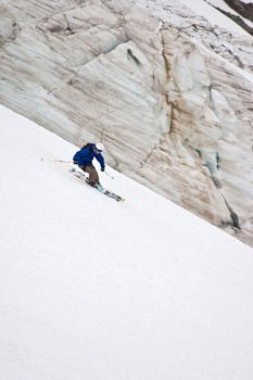 Freeriders on the slope, Caucasus, Elbrus, summer 2010