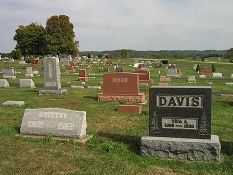 A photograph of a peaceful old cemetery.
