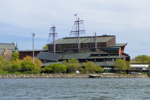 the famous vasa museum in stockholm from the water