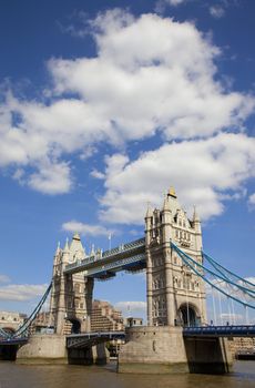 Tower Bridge on the River Thames in London.