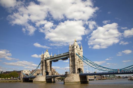 A view of Tower Bridge and the River Thames.