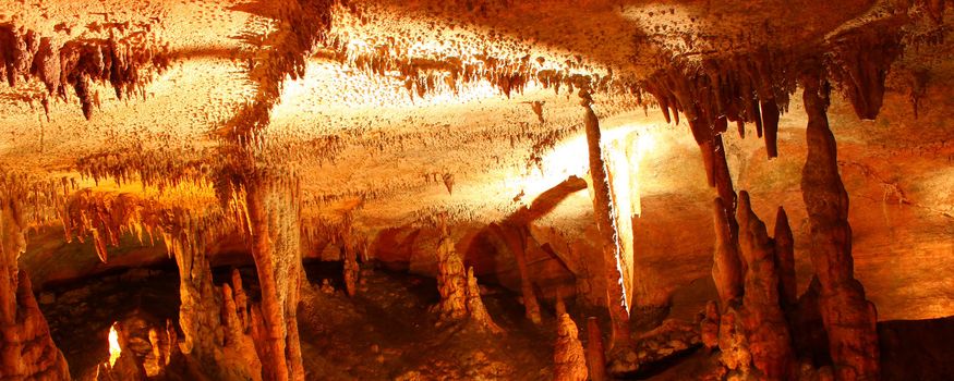 Amazing underground cave formations of Rickwood Caverns in Alabama.