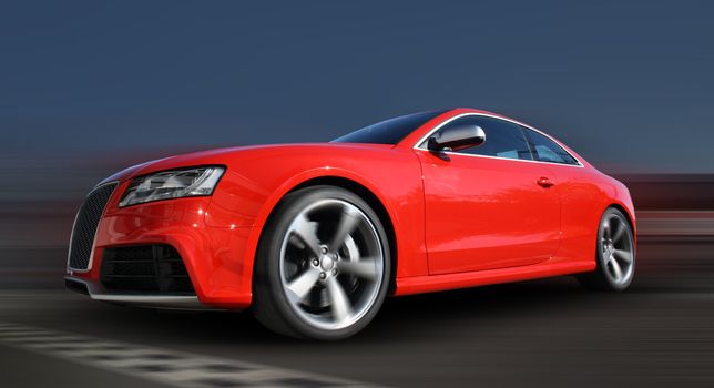 red sports car on a colorful background