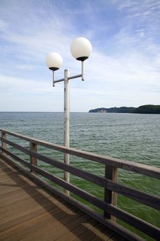 View from the pier in Binz - the largest seaside resort on the German Island of Rugen.