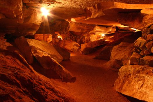 Amazing underground cave formations of Rickwood Caverns in Alabama.