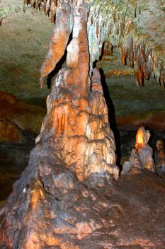 Amazing underground cave formations of Rickwood Caverns in Alabama.