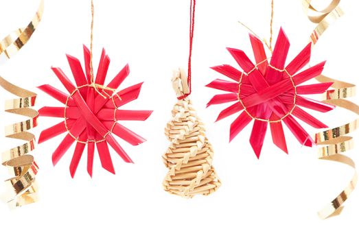 Christmas decorations isolated on white