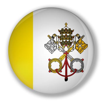 Illustration of a badge with flag of vatican