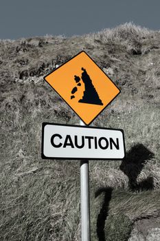 a landslide sign in county kerry ireland
