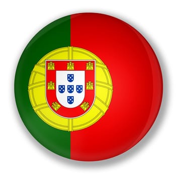 Illustration of a badge with flag of portugal