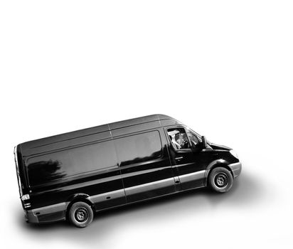 A black van on the way to the customer