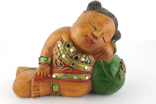 wood doll sleep souvernir from Chiang Mai