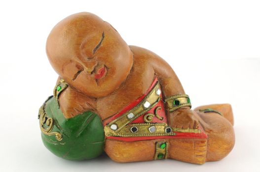 wood doll sleep souvernir from Chiang Mai