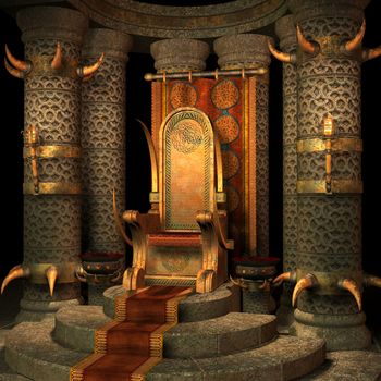 3d render of a throne