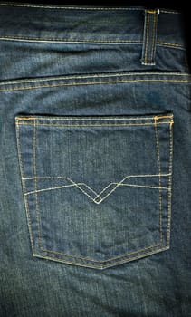 High resolution scan of jeans with back pocket