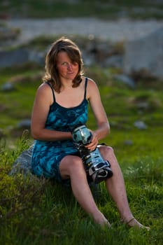 Freerider in a mountains, Caucasus, summer, 2010