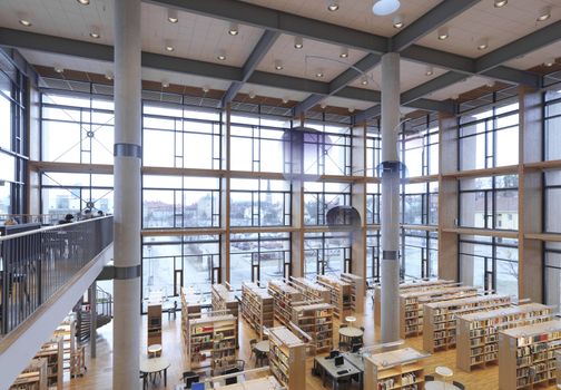 Interior from a modern library