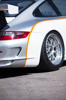 Close up of a tire on a race car