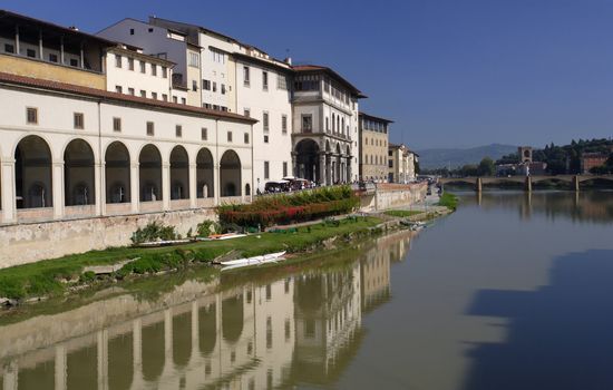 The Arno river in Florence, Italy.
