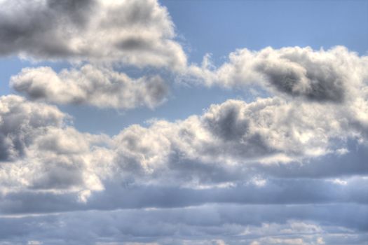 White clouds in the blue sky