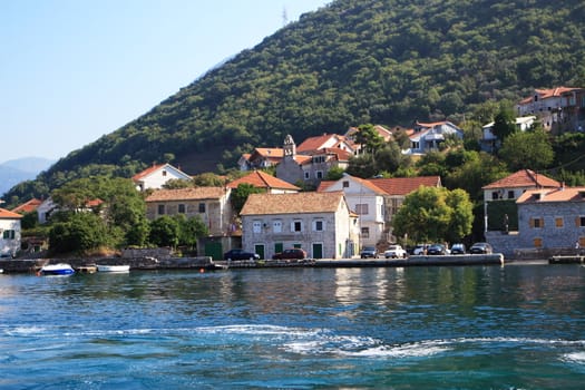 Small town near the sea gulf (Montenegro)