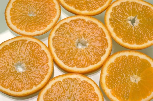 orange slices on the table