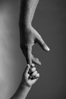 child hand hold by the adult hand