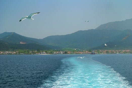 Travel landscape from boat deck