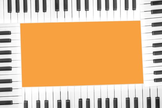 frame of piano keys iolated. with clipping path