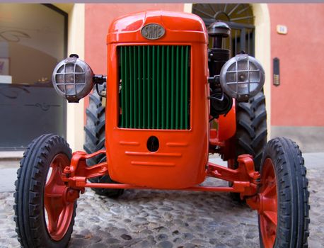 Old model of tractor, renovated to be in superb condition