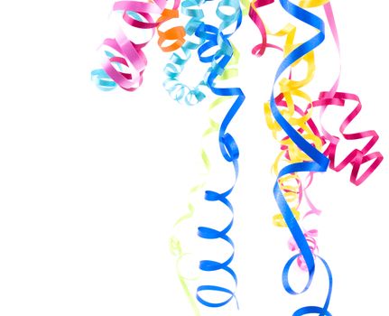 Colorful ribbons on white background