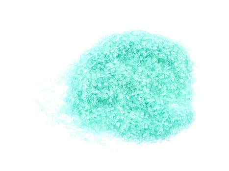 Aromatic green bath salt  on white background