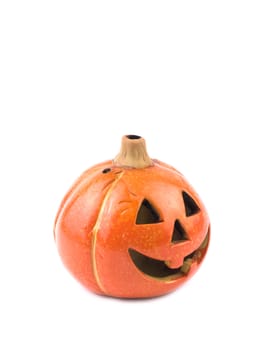 Hallowen pumpkin lantern on white background