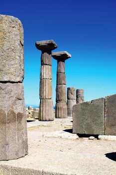 Ruined Athena Temple in Assos, Turkey