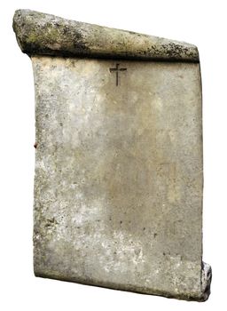 Vintage gravestone isolated on white background