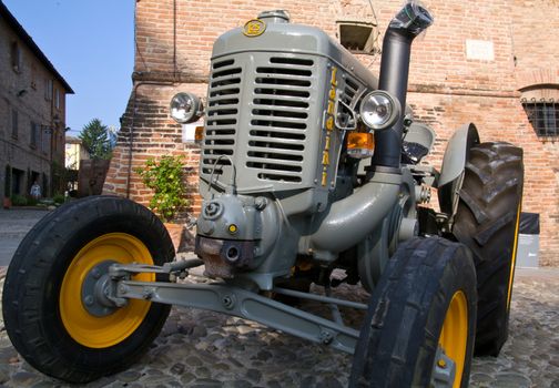 Old model of tractor, renovated to be in superb condition